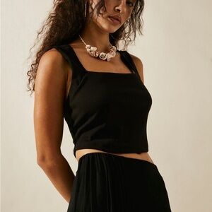 Free People Black Daphne Set - Sleeveless Crop Top with matching skirt
